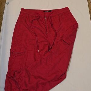 Lauren Ralph Lauren Black Label Womens Cargo Pants Size 12 Fuschia Satin Cropped
